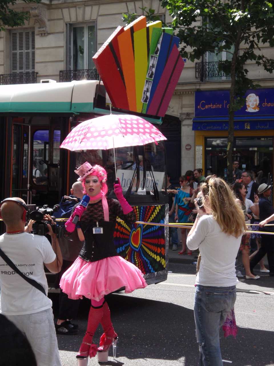 Traveling in Paris, France, and attended Pride parade. Photo