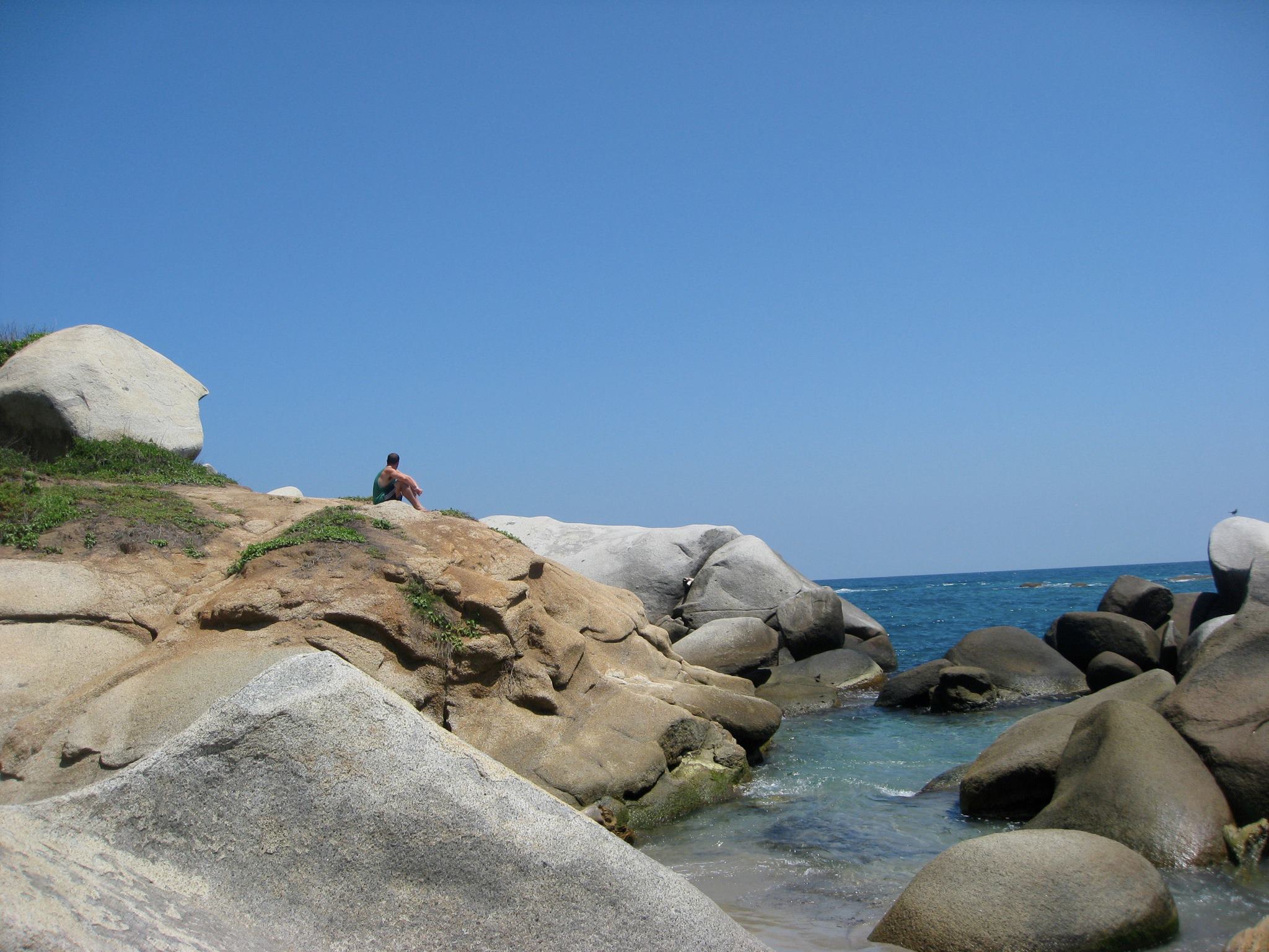 Reflecting at La Playa Arrecifes in Parque Tayrona, Colombia Photo